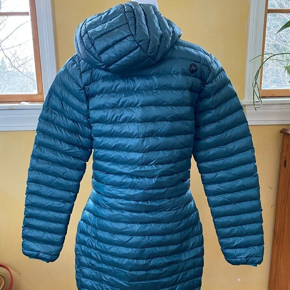 Marmot Women's Echo Featherless Long Teal Puffer Jacket Smalll - Picture 2 of 11